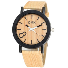 Load image into Gallery viewer, Imitation Wood Grain Leather Strap Analog Quartz Wristwatch