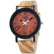 Load image into Gallery viewer, Imitation Wood Grain Leather Strap Analog Quartz Wristwatch