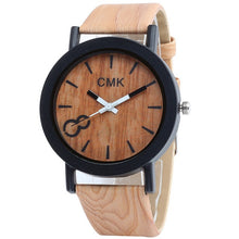 Load image into Gallery viewer, Imitation Wood Grain Leather Strap Analog Quartz Wristwatch