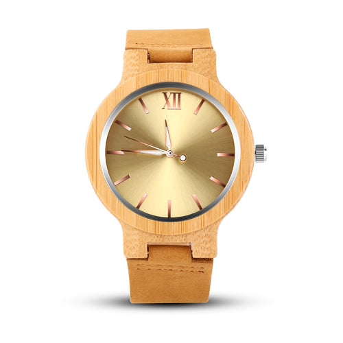 Wood Gold Watch
