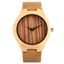 Load image into Gallery viewer, Quartz Watch Bamboo Modern Wristwatch Analog Nature Wood
