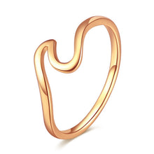 Load image into Gallery viewer, Silver Wave Ring Charms Rose Gold Ring