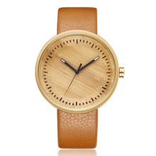 Load image into Gallery viewer, Natural Wood Leather Strap Smodern Stylish Wooden Unisex Quartz Minimalist Watches