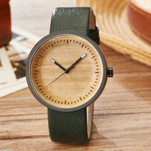 Load image into Gallery viewer, Natural Wood Leather Strap Smodern Stylish Wooden Unisex Quartz Minimalist Watches