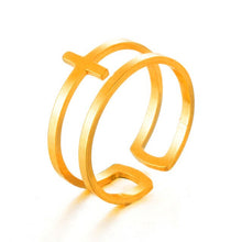 Load image into Gallery viewer, 2019 Multiple Styles Fashion Golden Stainless Steel Opening Rings Minimalist