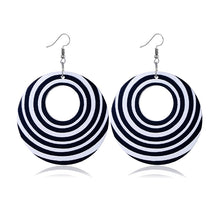 Load image into Gallery viewer, New Fashion Minimalist Black White Geometric Wood Earrings