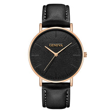 Load image into Gallery viewer, Simple Style Black Men Watches Minimalist Casual Leather Clock