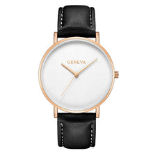 Load image into Gallery viewer, Simple Style Black Men Watches Minimalist Casual Leather Clock