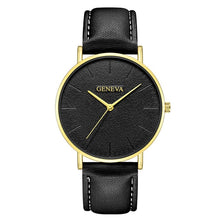 Load image into Gallery viewer, Simple Style Black Men Watches Minimalist Casual Leather Clock