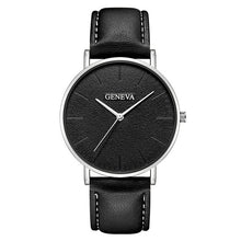 Load image into Gallery viewer, Simple Style Black Men Watches Minimalist Casual Leather Clock