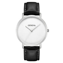 Load image into Gallery viewer, Simple Style Black Men Watches Minimalist Casual Leather Clock