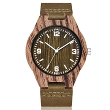 Load image into Gallery viewer, Watches Watch Artificial Wood Wristwatches With Leather Strap Relogio Masculino