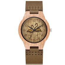 Load image into Gallery viewer, Watches Watch Artificial Wood Wristwatches With Leather Strap Relogio Masculino