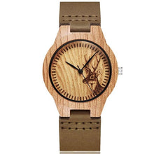 Load image into Gallery viewer, Watches Watch Artificial Wood Wristwatches With Leather Strap Relogio Masculino