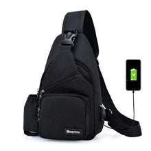 Load image into Gallery viewer, Messenger Bag USB Charging Earphone Hole Teenagers Single Shoulder Bag