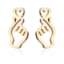 Load image into Gallery viewer, Romantic Gold Hand Earring in Stud Earrings Minimalist