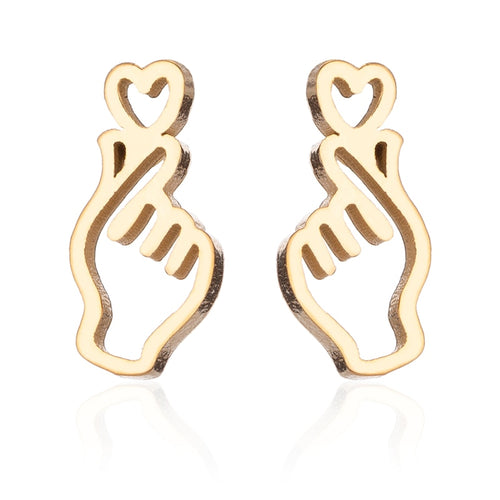 Romantic Gold Hand Earring in Stud Earrings Minimalist