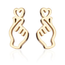 Load image into Gallery viewer, Romantic Gold Hand Earring in Stud Earrings Minimalist